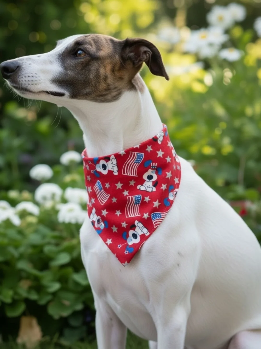 Patriotic Stars & Stripes Dog Bandana - Blue/Red/White